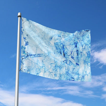 Ice Blue Marble Print Polyester Flag