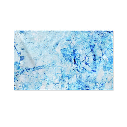 Ice Blue Marble Print Polyester Flag