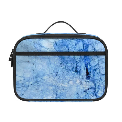 Ice Blue Marble Print Portable Lunch Bag