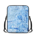 Ice Blue Marble Print Rectangular Crossbody Bag