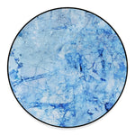 Ice Blue Marble Print Round Floor Mat