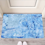 Ice Blue Marble Print Rubber Doormat