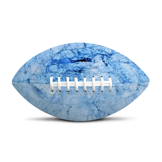 Ice Blue Marble Print Rugby Ball