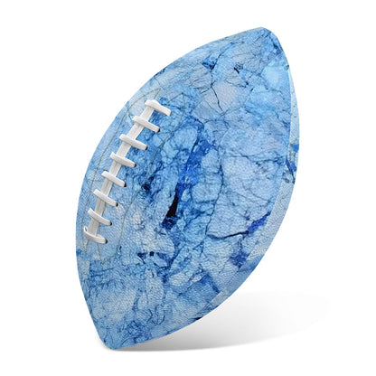 Ice Blue Marble Print Rugby Ball