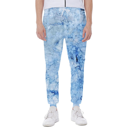 Ice Blue Marble Print Scuba Joggers