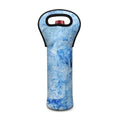 Ice Blue Marble Print Single Neoprene Wine Tote