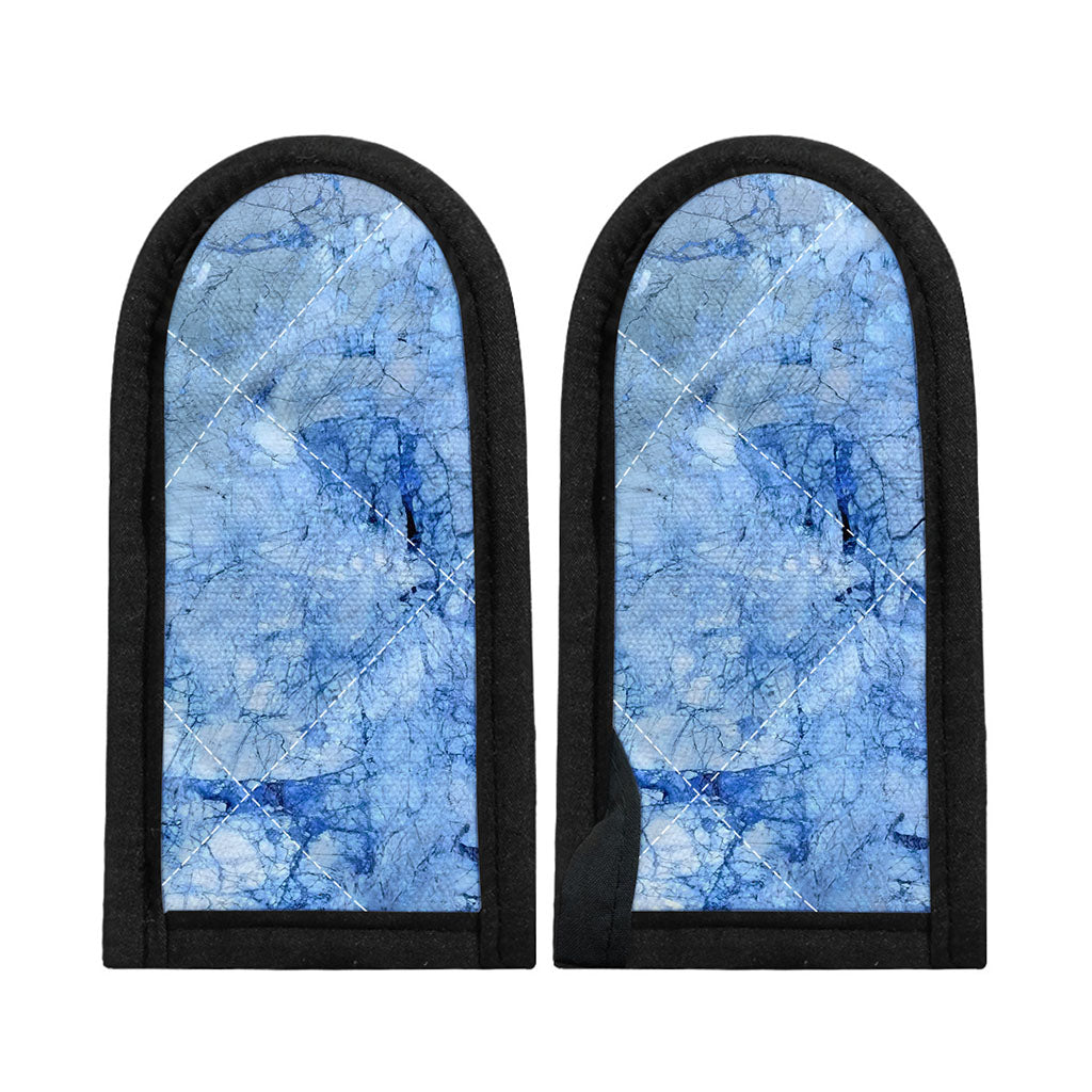 Ice Blue Marble Print Skillet Handle Cover
