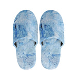 Ice Blue Marble Print Slippers