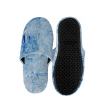 Ice Blue Marble Print Slippers