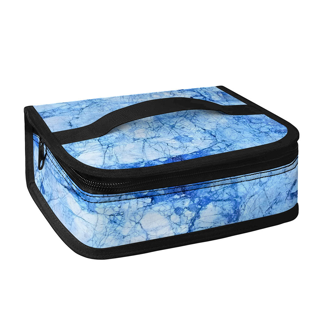 Ice Blue Marble Print Small Lunch Bag