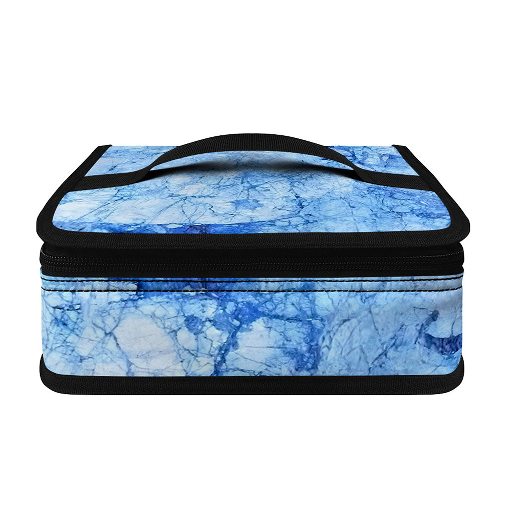 Ice Blue Marble Print Small Lunch Bag