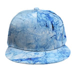 Ice Blue Marble Print Snapback Cap