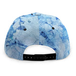 Ice Blue Marble Print Snapback Cap