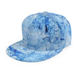 Ice Blue Marble Print Snapback Cap