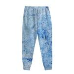 Ice Blue Marble Print Sweatpants
