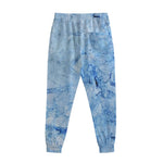 Ice Blue Marble Print Sweatpants