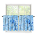 Ice Blue Marble Print Tier Curtains