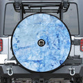 Ice Blue Marble Print Tire Cover With Camera Hole
