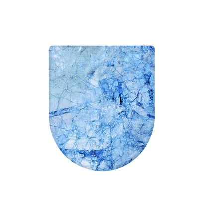 Ice Blue Marble Print Toilet Lid Cover