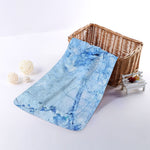Ice Blue Marble Print Towel