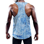 Ice Blue Marble Print Training Tank Top
