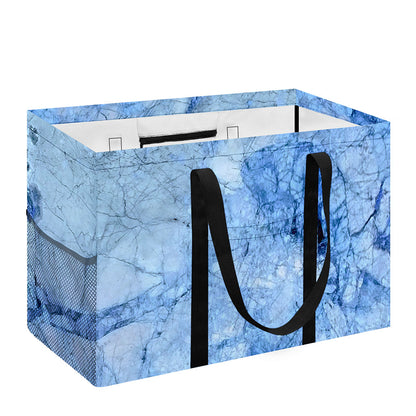 Ice Blue Marble Print Utility Tote Bag