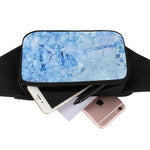 Ice Blue Marble Print Waist Bag