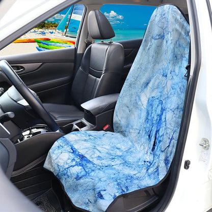 Ice Blue Marble Print Waterproof Car Seat Cover