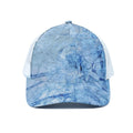 Ice Blue Marble Print White Mesh Trucker Hat