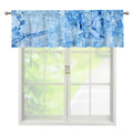 Ice Blue Marble Print Window Valance
