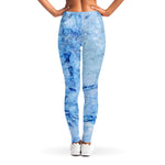 Ice Blue Marble Print Women's Leggings