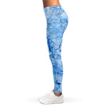 Ice Blue Marble Print Women's Leggings