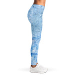 Ice Blue Marble Print Women's Leggings