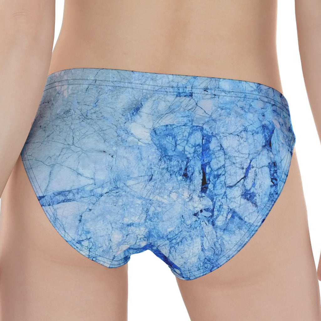 Ice Blue Marble Print Women's Panties