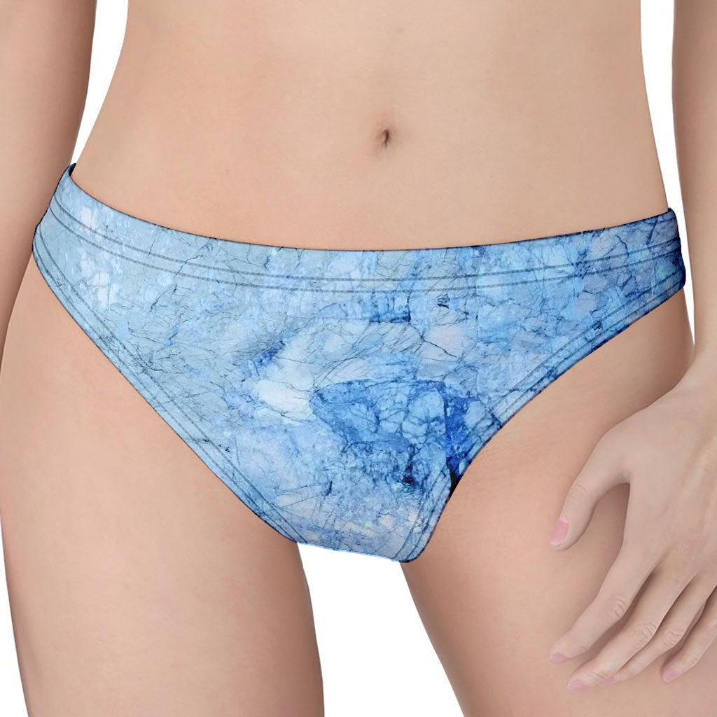 Ice Blue Marble Print Women's Thong