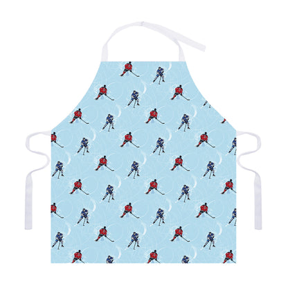 Ice Hockey Players Pattern Print Adjustable Apron