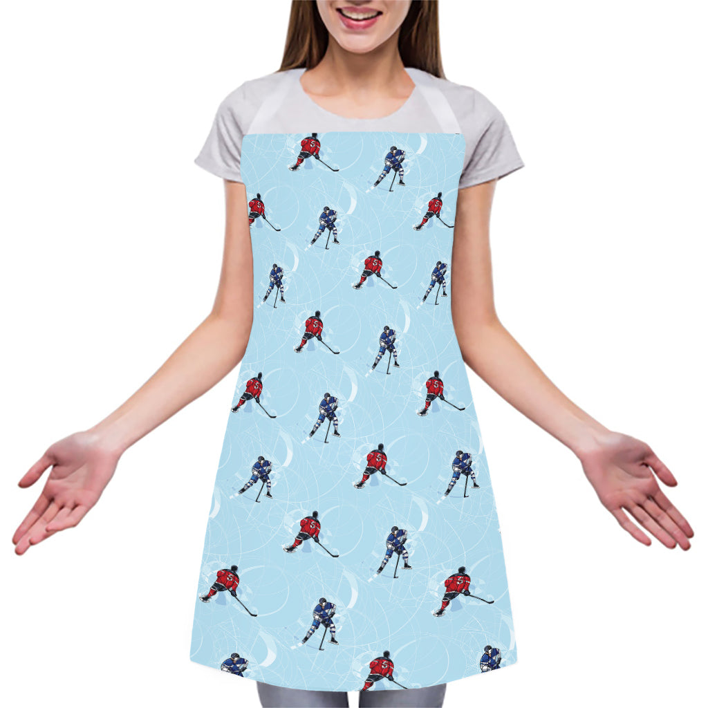 Ice Hockey Players Pattern Print Adjustable Apron