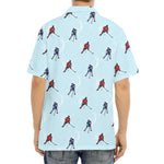 Ice Hockey Players Pattern Print Aloha Shirt