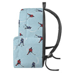 Ice Hockey Players Pattern Print Backpack