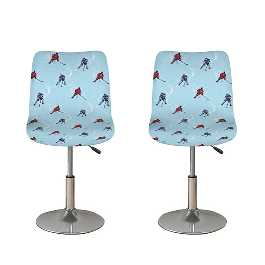 Ice Hockey Players Pattern Print Bar Stool Covers