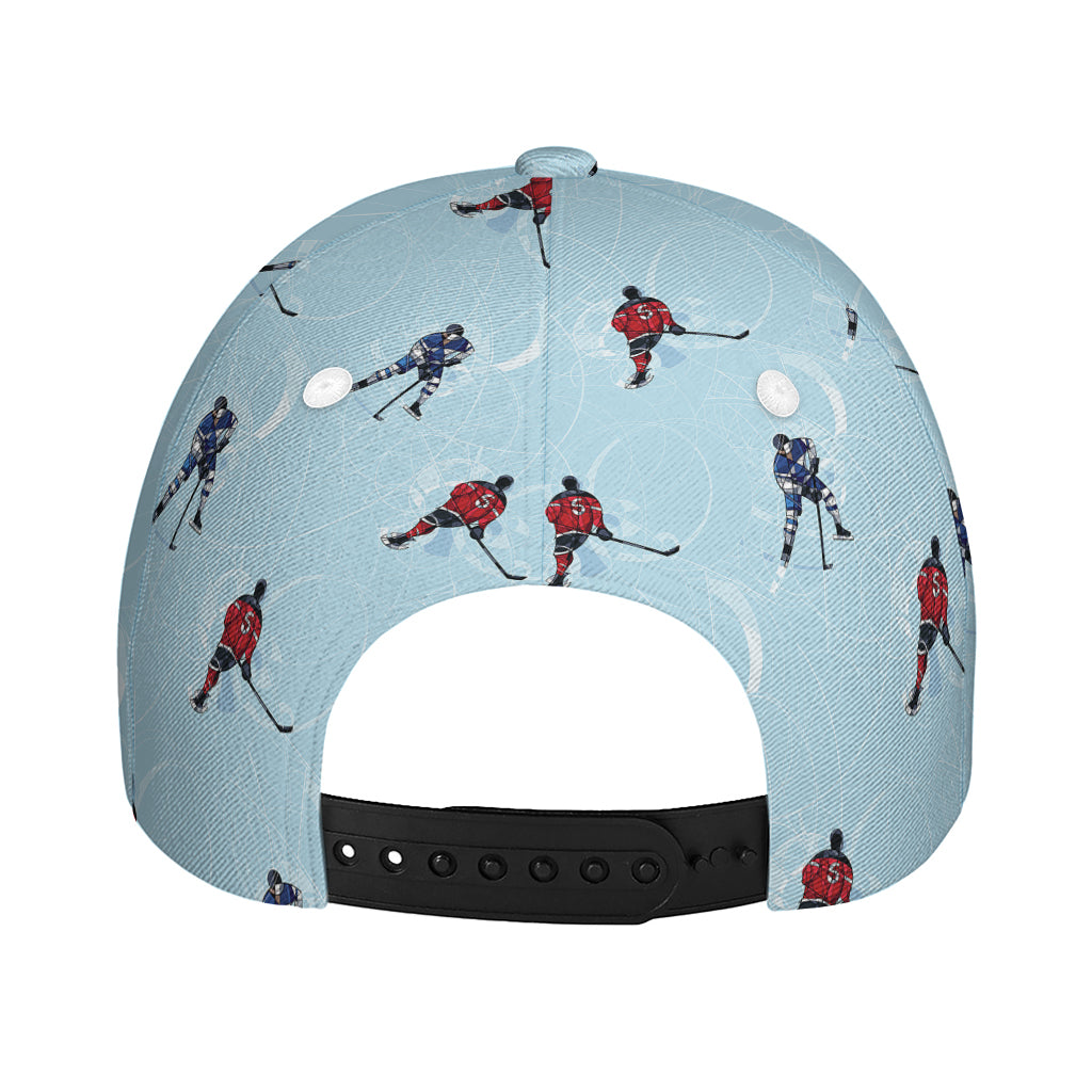 Ice Hockey Players Pattern Print Baseball Cap