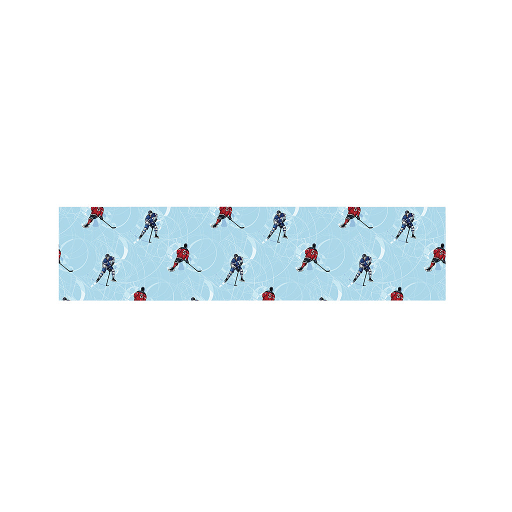 Ice Hockey Players Pattern Print Bed Runner