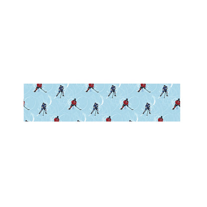 Ice Hockey Players Pattern Print Bed Runner