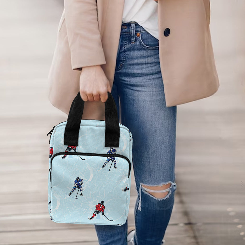 Ice Hockey Players Pattern Print Bible Tote Bag