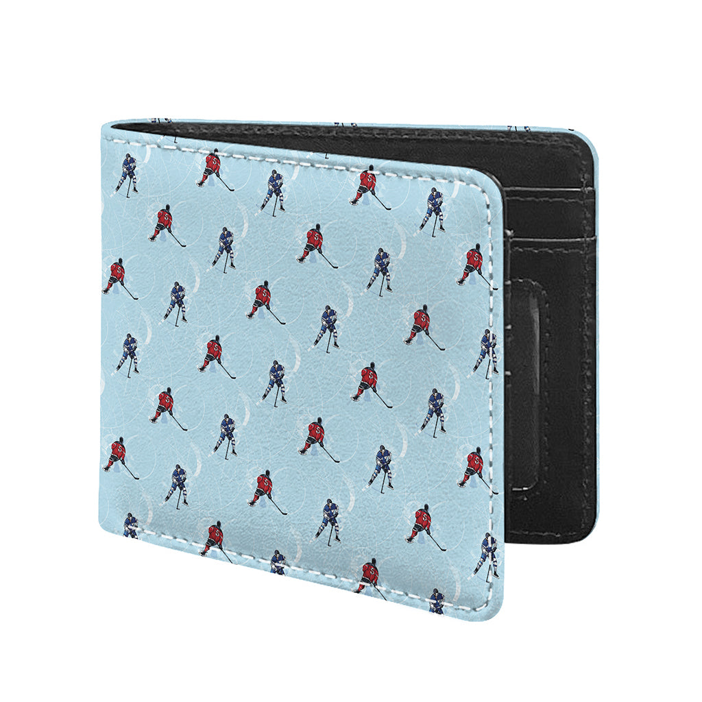 Ice Hockey Players Pattern Print Bifold Wallet