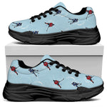 Ice Hockey Players Pattern Print Black Chunky Shoes