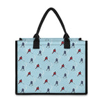 Ice Hockey Players Pattern Print Canvas Tote Bag