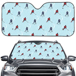 Ice Hockey Players Pattern Print Car Windshield Sun Shade