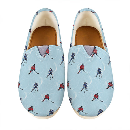 Ice Hockey Players Pattern Print Casual Shoes