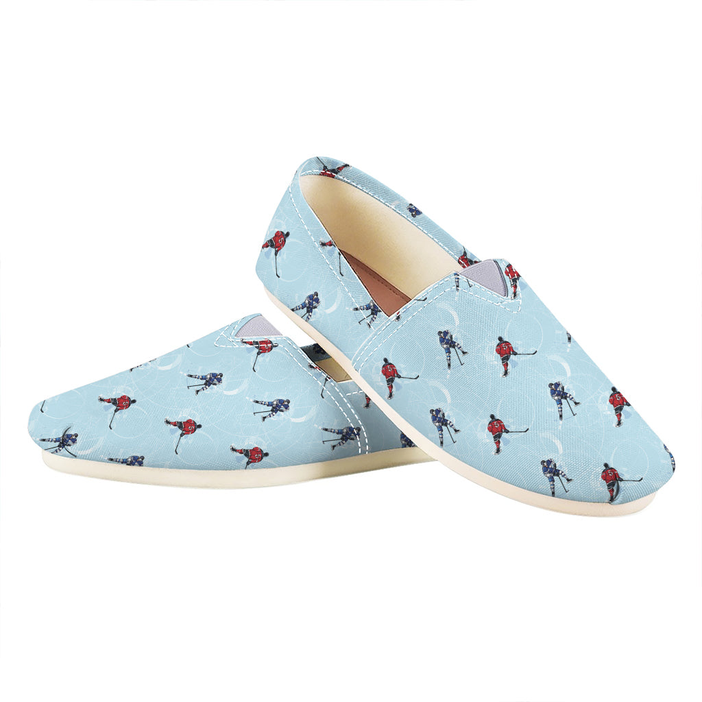 Ice Hockey Players Pattern Print Casual Shoes